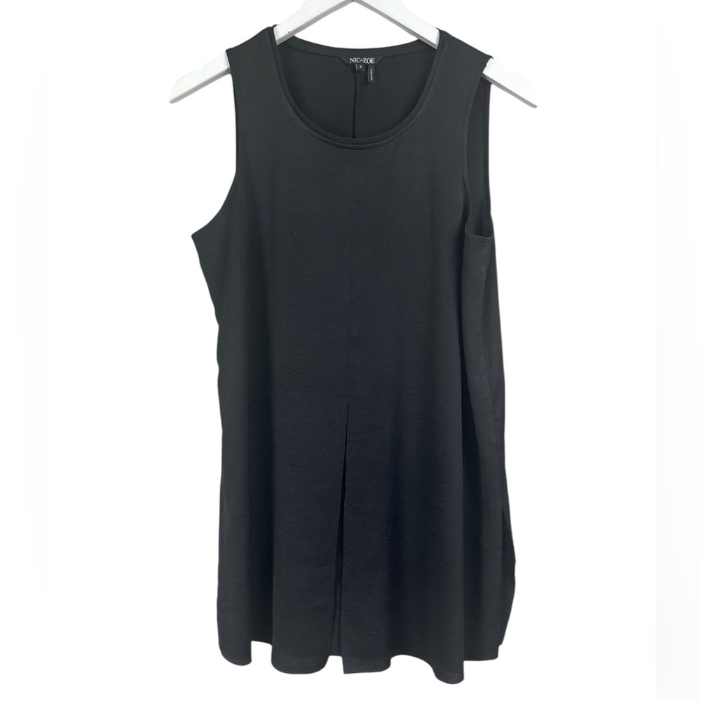 Nic + Zoe Black Split Tank Top Size Small
